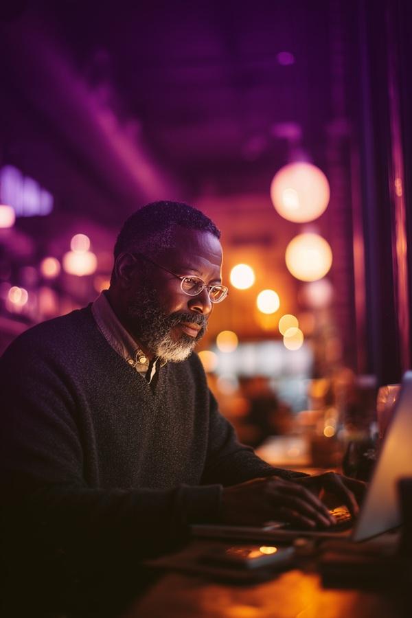 A pastor working on his sermon on a laptop